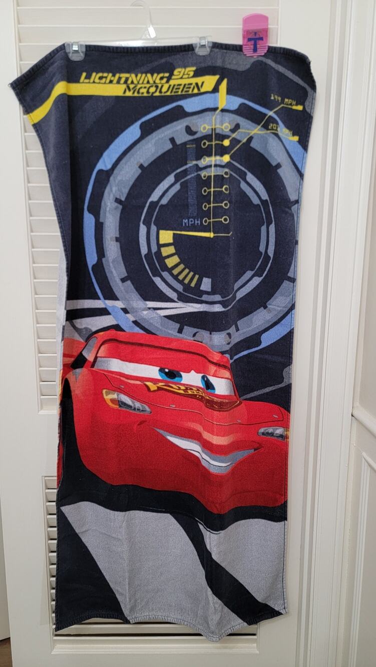 Disney Pixar Cars Beach Towel 28x55 Lightning McQueen Kids Bath Jay Franco